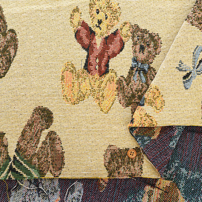 Made in China Polyester Gobelin Jacquard Fabric - Bear × Ribbon - nomura tailor