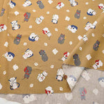 Fukuroiwa Collection cotton sheeting print fabric Maneki Neko - nomura tailor