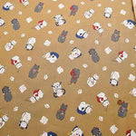 Fukuroiwa Collection cotton sheeting print fabric Maneki Neko - nomura tailor