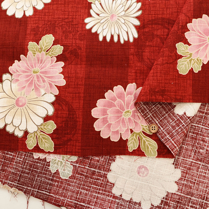 Cotton Southern Cross Fabric - Japanese Style Chrysanthemum - nomura tailor