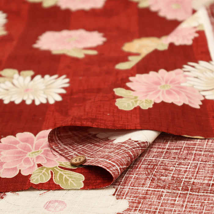 Cotton Southern Cross Fabric - Japanese Style Chrysanthemum - nomura tailor