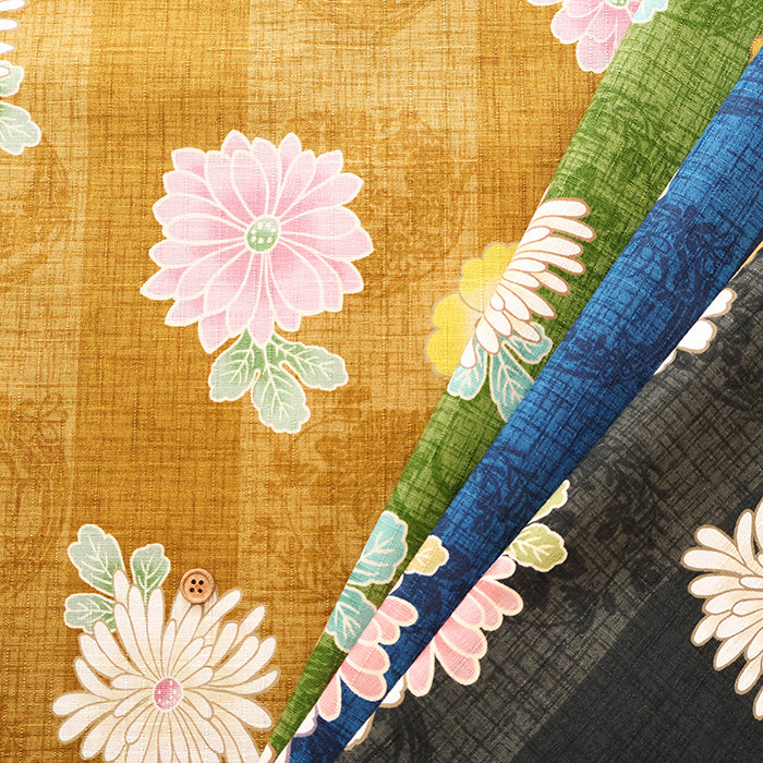 Cotton Southern Cross Fabric - Japanese Style Chrysanthemum - nomura tailor
