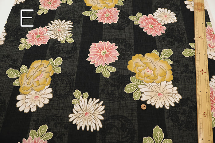 Cotton Southern Cross Fabric - Japanese Style Chrysanthemum - nomura tailor