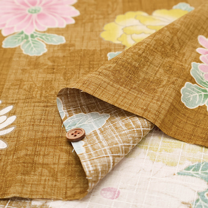 Cotton Southern Cross Fabric - Japanese Style Chrysanthemum - nomura tailor