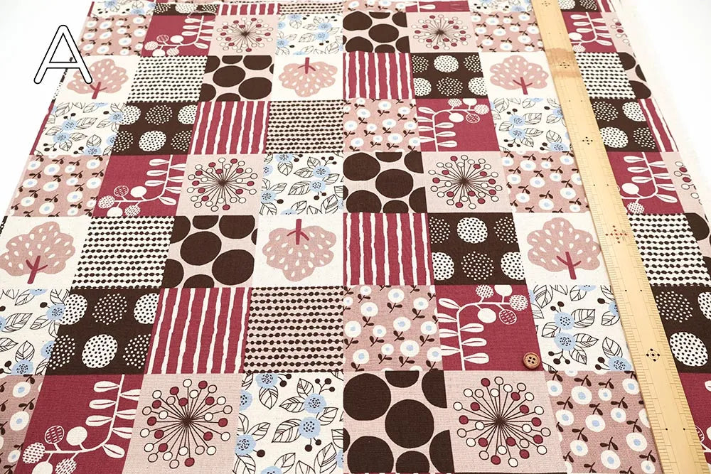 C/L Canvas Printed Fabric Nordic Tiles - nomura tailor