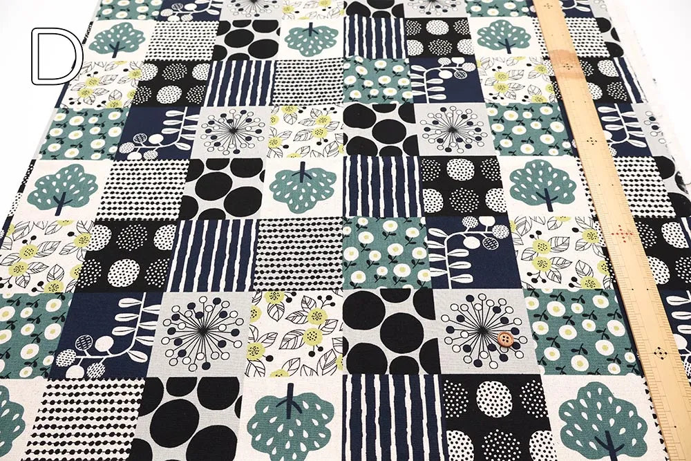 C/L Canvas Printed Fabric Nordic Tiles - nomura tailor