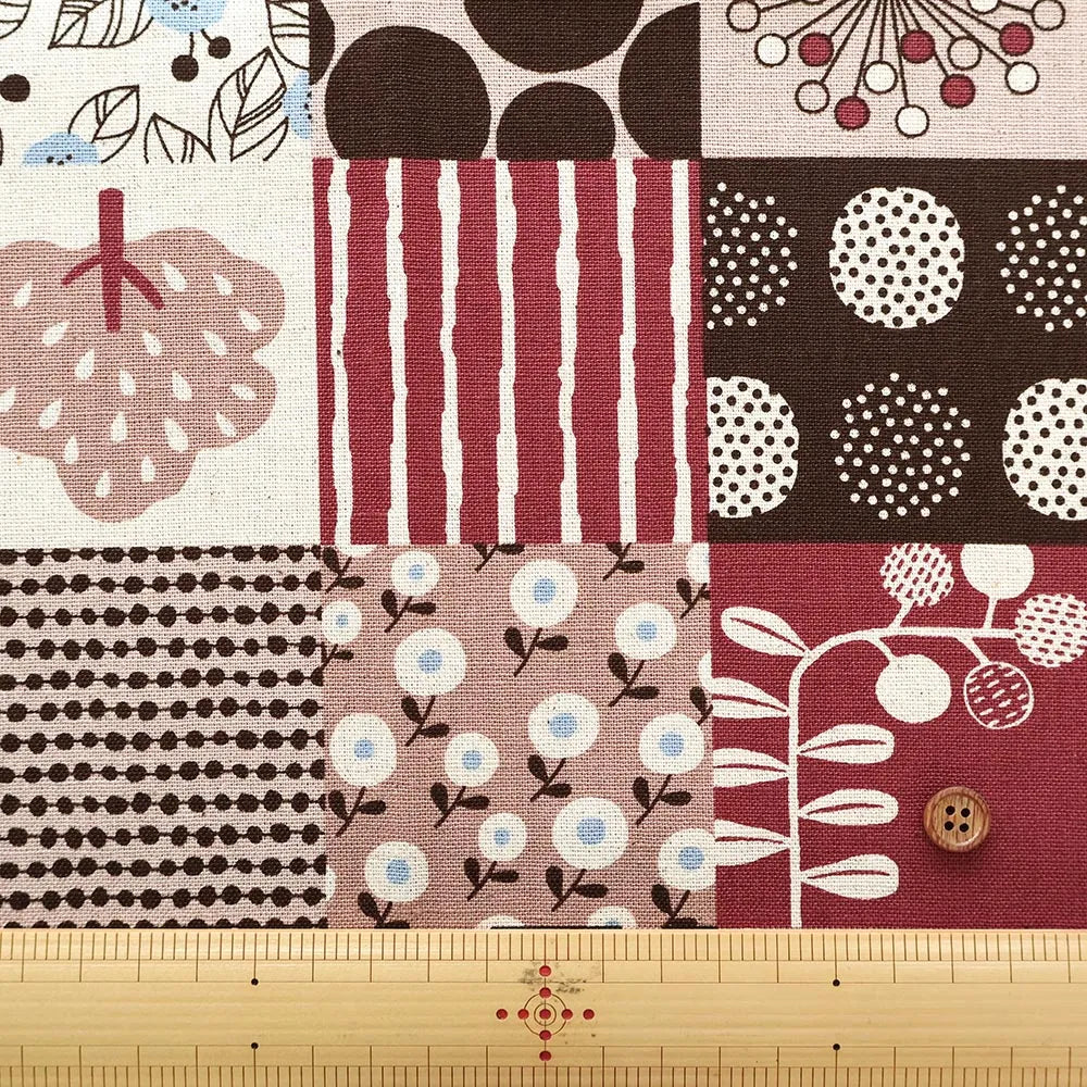 C/L Canvas Printed Fabric Nordic Tiles - nomura tailor