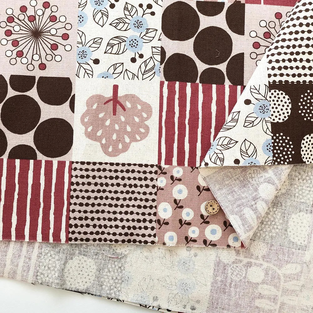 C/L Canvas Printed Fabric Nordic Tiles - nomura tailor