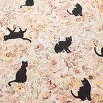 ALTO ALBERO COLLECTION C/L canvas print fabric Botanical Black Cat - nomura tailor