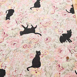 ALTO ALBERO COLLECTION C/L canvas print fabric Botanical Black Cat - nomura tailor