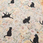 ALTO ALBERO COLLECTION C/L canvas print fabric Botanical Black Cat - nomura tailor