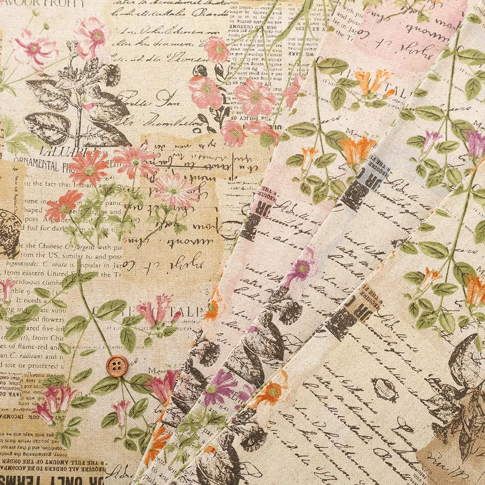 C/L Canvas Printed Fabric ALTO ALBEL COLLECTION 英字×フラワー - nomura tailor