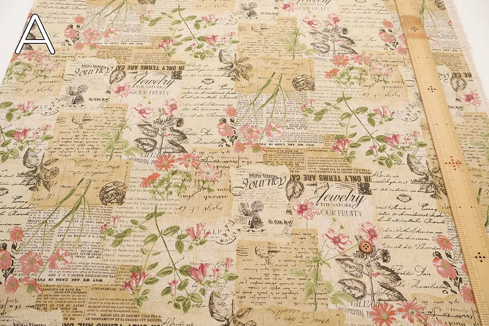 C/L Canvas Printed Fabric ALTO ALBEL COLLECTION 英字×フラワー - nomura tailor