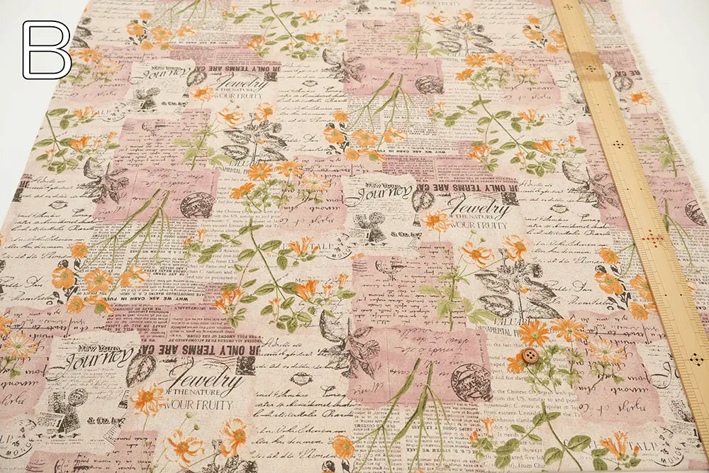 C/L Canvas Printed Fabric ALTO ALBEL COLLECTION 英字×フラワー - nomura tailor