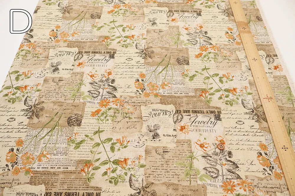 C/L Canvas Printed Fabric ALTO ALBEL COLLECTION 英字×フラワー - nomura tailor
