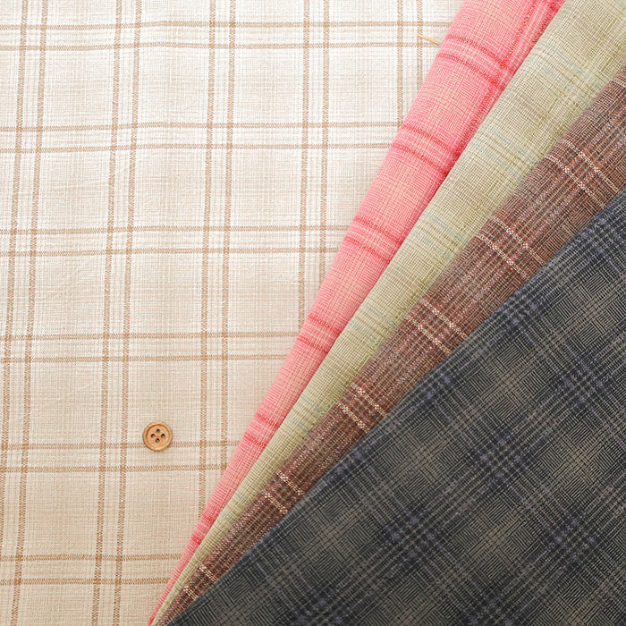 Made in Niigata-Pref  Cotton Yarn-dyed Big Check Fablic