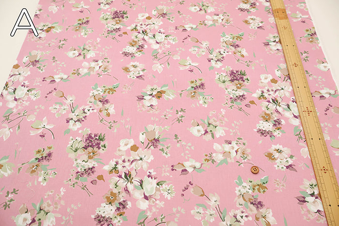 Silues Cotton Satin Printed Fabric - Flower - nomura tailor