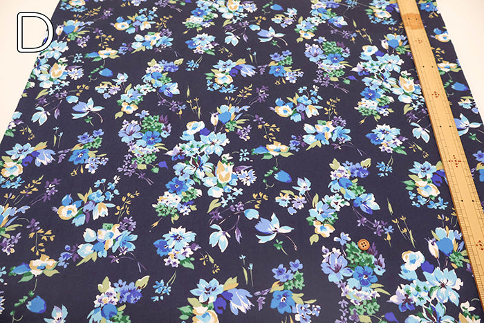 Silues Cotton Satin Printed Fabric - Flower - nomura tailor