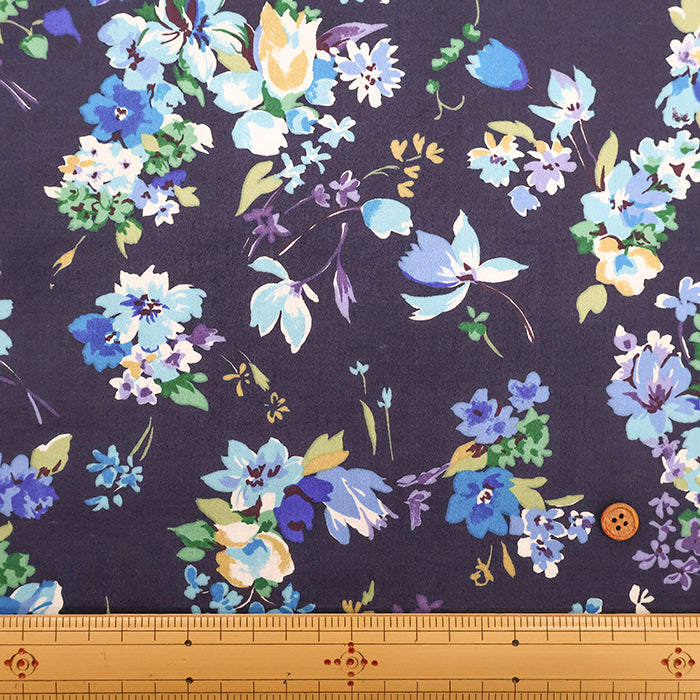 Silues Cotton Satin Printed Fabric - Flower - nomura tailor