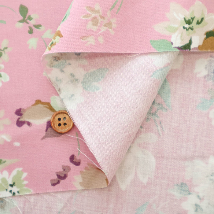 Silues Cotton Satin Printed Fabric - Flower - nomura tailor