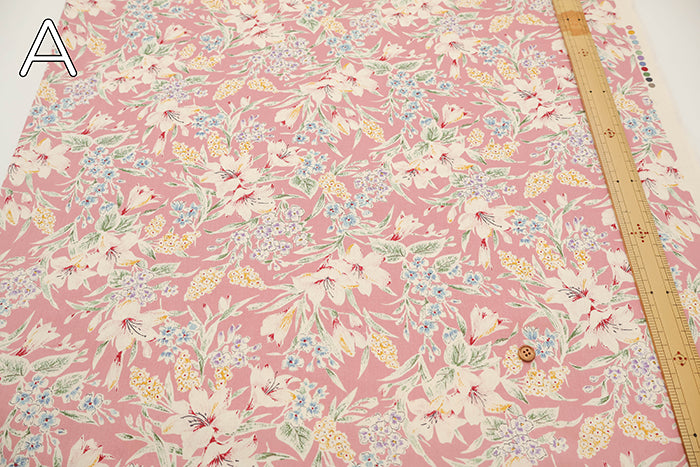 Silues Cotton Satin Printed Fabric - Botanical Flower - nomura tailor