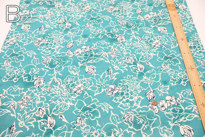 Silues Cotton Satin Printed Fabric - Elegant Flower - nomura tailor