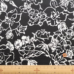 Silues Cotton Satin Printed Fabric - Elegant Flower - nomura tailor