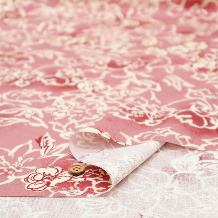 Silues Cotton Satin Printed Fabric - Elegant Flower - nomura tailor