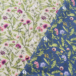 W width half linen printed fabric Flower - nomura tailor