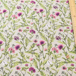 W width half linen printed fabric Flower - nomura tailor