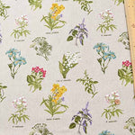 W W width Half Linen Printed Fabric Flower - nomura tailor