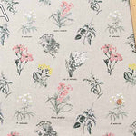 W W width Half Linen Printed Fabric Flower - nomura tailor