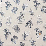 W W width Half Linen Printed Fabric Flower - nomura tailor