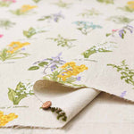 W W width Half Linen Printed Fabric Flower - nomura tailor