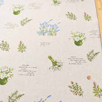 W width half linen printed fabric Flower - nomura tailor