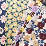 <Patterned Cut> Cotton Baniran Print Fabric Miori Collection - Flower Patchwork (1 Pattern: Approx. 110cm × 60cm) - nomura tailor