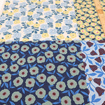 <Patterned Cut> Cotton Baniran Print Fabric Miori Collection - Flower Patchwork (1 Pattern: Approx. 110cm × 60cm) - nomura tailor