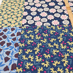 <Patterned Cut> Cotton Baniran Print Fabric Miori Collection - Flower Patchwork (1 Pattern: Approx. 110cm × 60cm) - nomura tailor