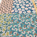 <Patterned Cut> Cotton Baniran Print Fabric Miori Collection - Flower Patchwork (1 Pattern: Approx. 110cm × 60cm) - nomura tailor
