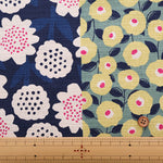 <Patterned Cut> Cotton Baniran Print Fabric Miori Collection - Flower Patchwork (1 Pattern: Approx. 110cm × 60cm) - nomura tailor
