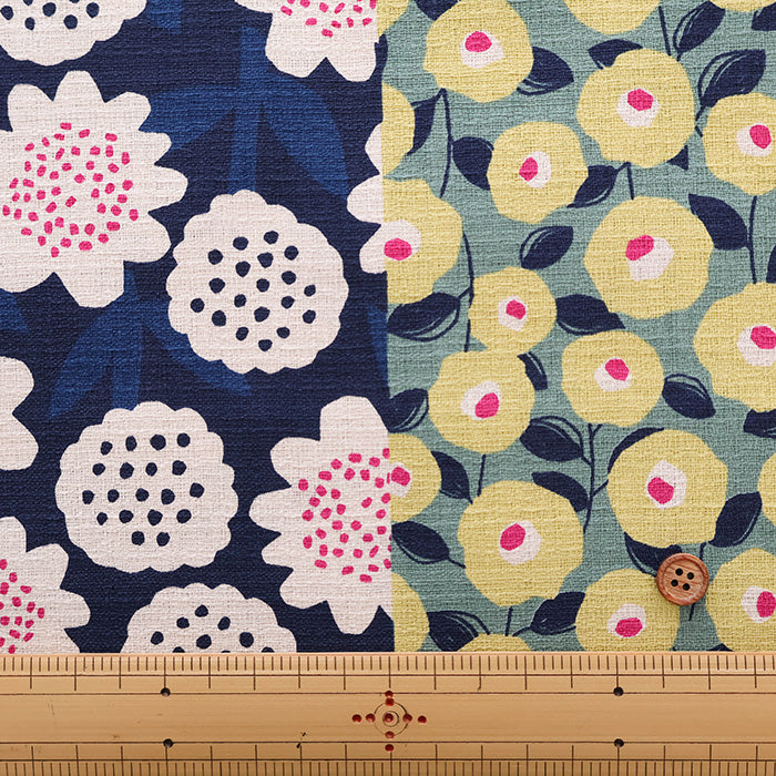 <Patterned Cut> Cotton Baniran Print Fabric Miori Collection - Flower Patchwork (1 Pattern: Approx. 110cm × 60cm) - nomura tailor