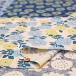 <Patterned Cut> Cotton Baniran Print Fabric Miori Collection - Flower Patchwork (1 Pattern: Approx. 110cm × 60cm) - nomura tailor