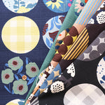 <Patterned Cut> Cotton Baniran Print Fabric Miori Collection - Circle Flower - nomura tailor