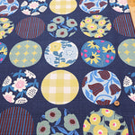 <Patterned Cut> Cotton Baniran Print Fabric Miori Collection - Circle Flower - nomura tailor