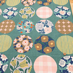 <Patterned Cut> Cotton Baniran Print Fabric Miori Collection - Circle Flower - nomura tailor