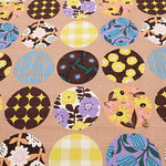 <Patterned Cut> Cotton Baniran Print Fabric Miori Collection - Circle Flower - nomura tailor
