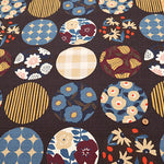 <Patterned Cut> Cotton Baniran Print Fabric Miori Collection - Circle Flower - nomura tailor