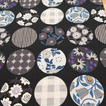 <Patterned Cut> Cotton Baniran Print Fabric Miori Collection - Circle Flower - nomura tailor