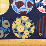 <Patterned Cut> Cotton Baniran Print Fabric Miori Collection - Circle Flower - nomura tailor