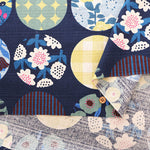 <Patterned Cut> Cotton Baniran Print Fabric Miori Collection - Circle Flower - nomura tailor